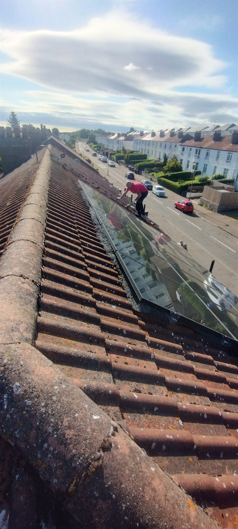 Pantile roof and rooflight checked over and made watertight.